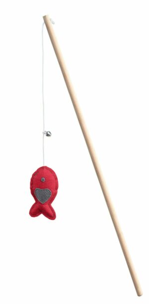 Hunter игрушка для кошек «Дразнилка рыбка», текстиль красная, зеленая