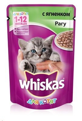 Whiskas рагу с ягненком для котят до 1 года