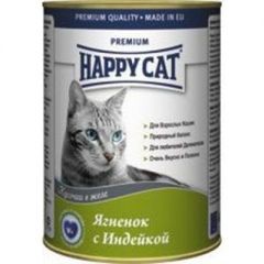 Консервы Happy Cat для взрослых кошек с ягненком и индейкой