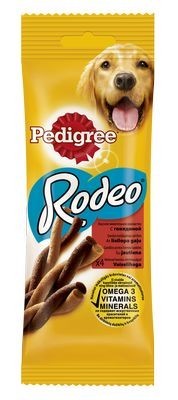 Pedigree Rodeo лакомство для взрослых собак средних и крупных пород с говядиной в форме косичек
