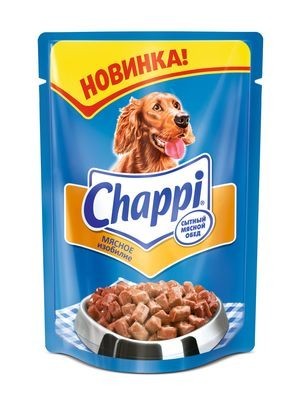 Chappi «Мясное изобилие» паучи консервированный корм с мясным ассорти для взрослых собак всех пород