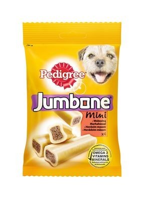 Pedigree Jumbone Mini лакомство в форме косточек с говядиной для взрослых собак мелких пород