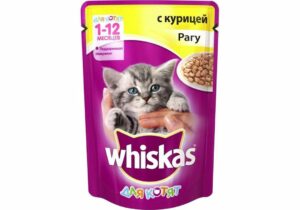 Whiskas рагу с курицей для котят до 1 года