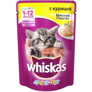 Whiskas паштет для котят с курицей