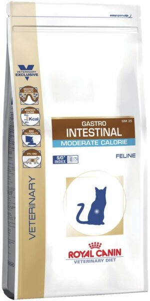 Лечебный корм Royal Canin GASTRO INTESTINAL MODERATE CALORIE с умеренным содержанием энергии для кошек при нарушениях пищеварения