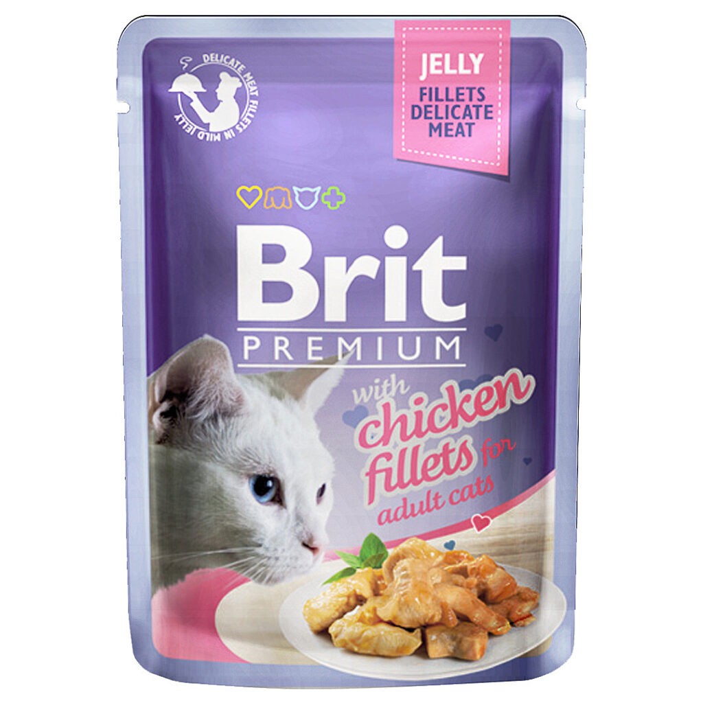 Пауч для кошек Brit Premium JELLY Chiсken fillets кусочки из куриного филе в желе