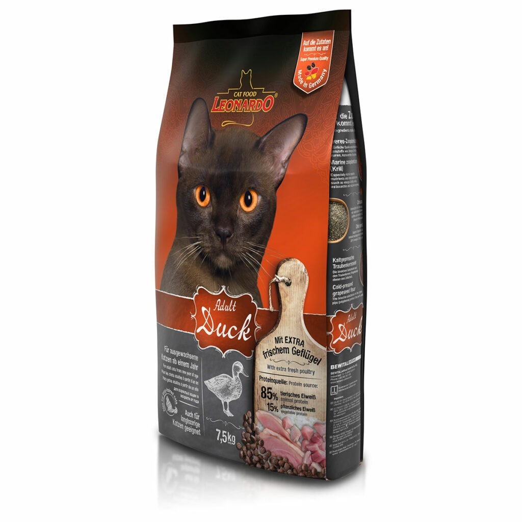 Сухой корм Leonardo Adult Duck для взрослых кошек с уткой и рисом
