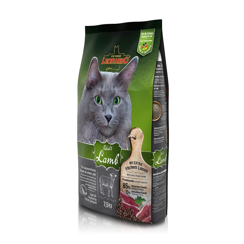 Сухой корм Leonardo Adult Lamb для взрослых кошек при чувствительном пищеварении с ягненком и рисом