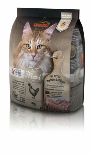 Сухой беззерновой корм Leonardo Adult Maxi GF для взрослых кошек крупных пород с птицей