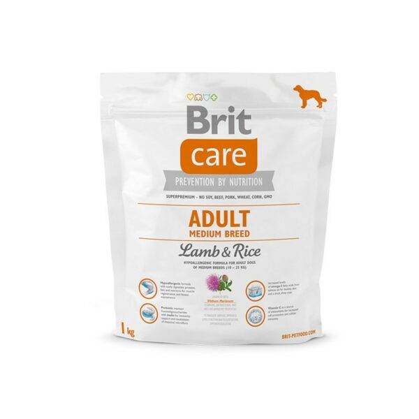 Brit Care Adult Medium Breed сухой корм для взрослых собак средних пород с ягненком и рисом