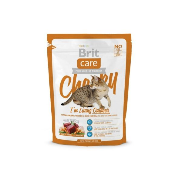 Brit Care Cat Cheeky Outdoor сухой корм для активных взрослых кошек и взрослых кошек уличного содержания с олениной