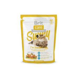 Brit Care Cat Sunny Beautiful Hair сухой корм для взрослых кошек, сухой корм для ухода за кожей и шерстью с лососем и рисом