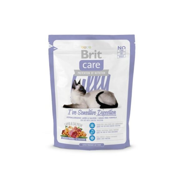 Brit Care Cat Lilly Sensitive Digestion беззерновой корм, для кошек с чувствительным пищеварением с ягненком и лососем