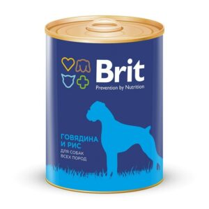 Консервы Brit Premium Beef & Rice для взрослых собак всех пород склонных к полноте с говядиной и рисом
