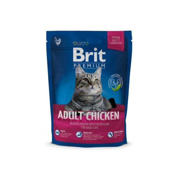 Brit Premium Cat Adult сухой корм для взрослых кошек с мясом курицы и куриной печенью