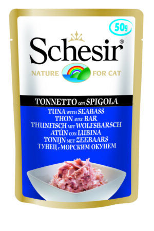 SCHESIR консервированный корм для кошек с тунцом и морским окунем
