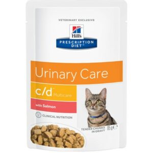 Влажный диетический корм для кошек Hill's Prescription Diet c/d Multicare Urinary Care при профилактике мочекаменной болезни (МКБ), с лососем