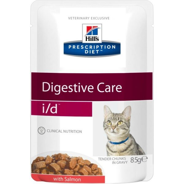 Влажный диетический корм для кошек Hill's Prescription Diet i/d Digestive Care при расстройствах пищеварения, жкт, с лососем