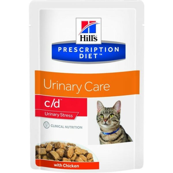 Влажный диетический корм для кошек Hill's Prescription Diet c/d Multicare Urinary Stress при профилактике цистита и мочекаменной болезни (мкб), в том числе вызванные стрессом, с курицей