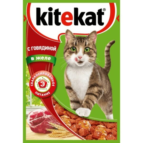 Kitekat корм для кошек в паучах с Говядиной в желе