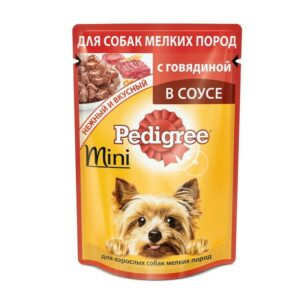 Pedigree Mini Beef паучи для взрослых собак миниатюрных пород с говядиной
