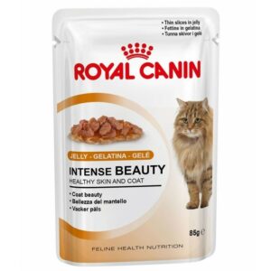 Пауч Royal Canin Intense Beauty для кошек для здоровой кожи и шерсти, кусочки в желе