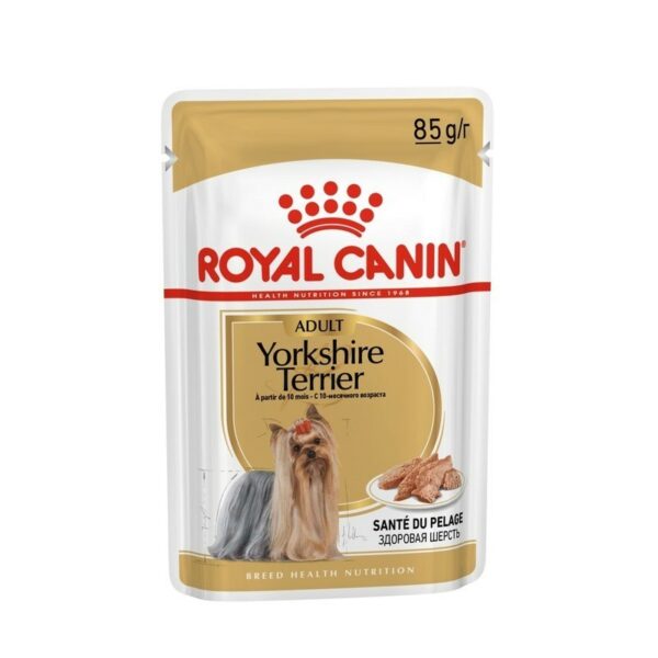 Royal Canin Yorkshire Terrier Adult влажный корм паучи в форме паштета с мясом для собак породы йоркширский терьер старше 10 месяцев