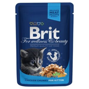 Brit Premium Chicken Chunks for Kitten влажный корм с кусочками курицы для котят
