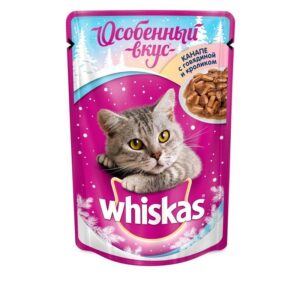 Whiskas Особенный вкус канапе с говядиной и кроликом влажный корм в паучах для кошек