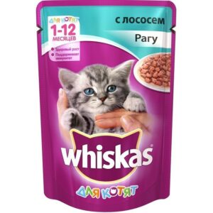 Whiskas рагу с лососем для котят до 1 года