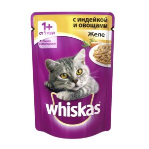 Whiskas желе индейки с овощами для взрослых кошек от 1 года