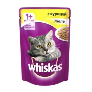 Whiskas желе с курицей для взрослых кошек от 1 года