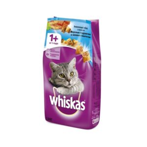 Whiskas сухой корм для взрослых кошек, подушечки с паштетом из лосося