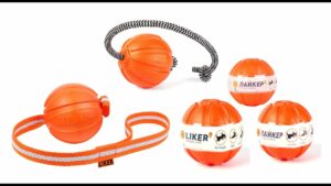Liker Cord Мячик Лайкер на канате для собак 7 см, оранжевый