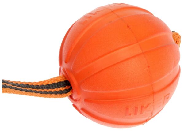 Liker Line Мячик на ленте для собак, 7 см, оранжевый