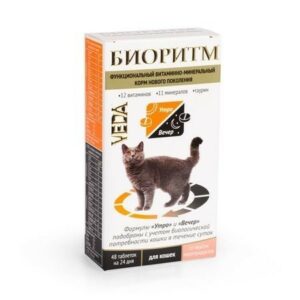 VEDA БИОРИТМ 24 г дополнительный функциональный витаминно-минеральный корм со вкусом морепродуктов для кошек 1х5
