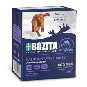 BOZITA Turkey 370 г консервы для собак кусочки в желе с индейкой 1х16