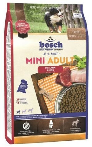 Bosch Adult Mini 3 кг корм для взрослых собак маленьких пород ягненок с рисом 1х4