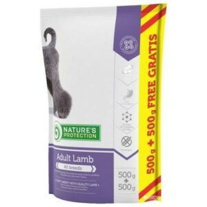 NATURE’S PROTECTION Adult Lamb 500г + 500г полнорационное питание для взрослых собак всех пород 1х10