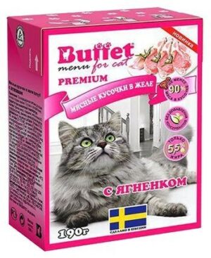 BUFFET Tetra Pak 190 г консервы для кошек мясные кусочки в желе с ягненком 1х16