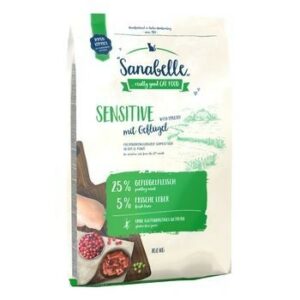 Sanabelle Sensitive 10 кг корм для взрослых кошек с чувствительным пищеварением с птицей