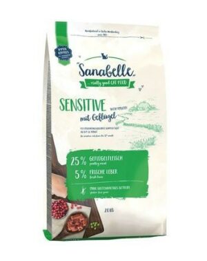 Sanabelle Sensitive with Poultry 2 кг корм для взрослых кошек с чувствительным пищеварением с птицей 1х4