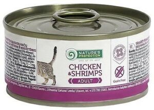 NATURE’S PROTECTION ADULT CHICKEN & SHRIMPS 100г консервы полнорационное питание с курицей и креветками для взрослых кошек 1х6