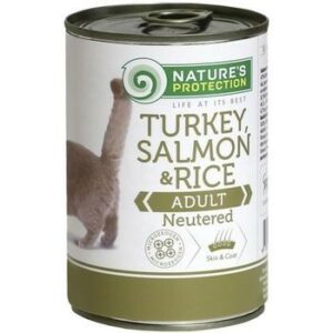 NATURE’S PROTECTION NEUTERED TURKEY SALMON & RICE 400г консервы полнорационное питание для стерилизованных кошек и кастрированных котов 1х6