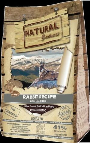 NATURAL GREATNESS RABBIT RECIPE LIGHT & FIT 2 кг сухой корм с кроликом для собак склонных к полноте 1х6