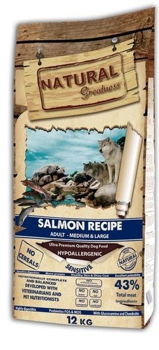 NATURAL GREATNESS SALMON RECIPE SENSITIVE ADULT MEDIUM & LARGE 12 кг сухой корм с лососем для собак средних и крупных пород