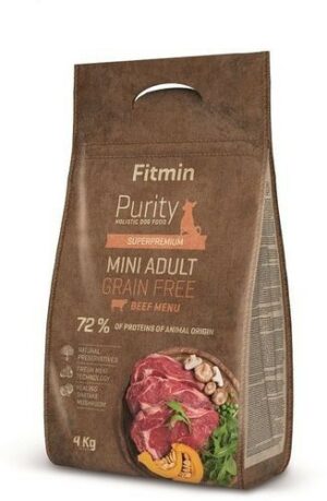 FITMIN PURITY GRAIN FREE ADULT MINI BEEF 4 кг сухой корм для собак мелких пород беззерновой с говядиной 1x4