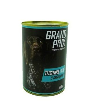 GRAND PRIX 400 г консервированный корм для собак нежное суфле телятина с овощами 1х24