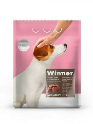 WINNER 3 кг сухой корм для взрослых собак мелких пород говядина 1х3