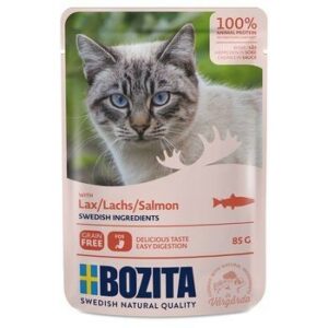 BOZITA Pouch Salmon in sauce 85 г пауч для взрослых кошек кусочки в соусе с лососем 1х12